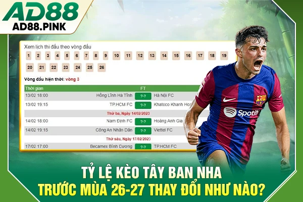 Tỷ Lệ Kèo Tây Ban Nha Trước Mùa 26-27 Thay Đổi Như Nào?